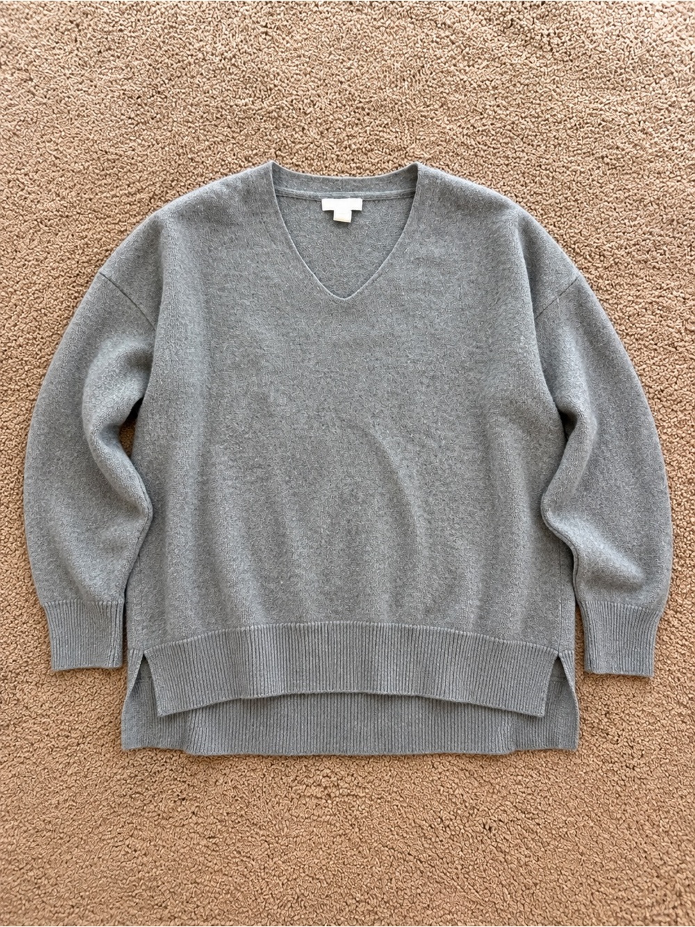 Gray V-Neck Sweater – Size S
